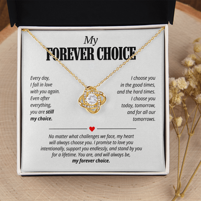 My Forever Choice Necklace for Her – Love Knot Romantic Commitment Gift