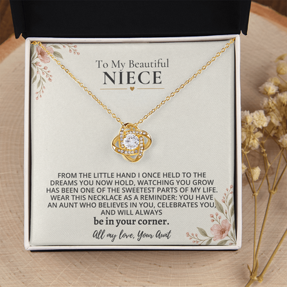 To My Beautiful Niece - Love Knot Necklace Gift Set