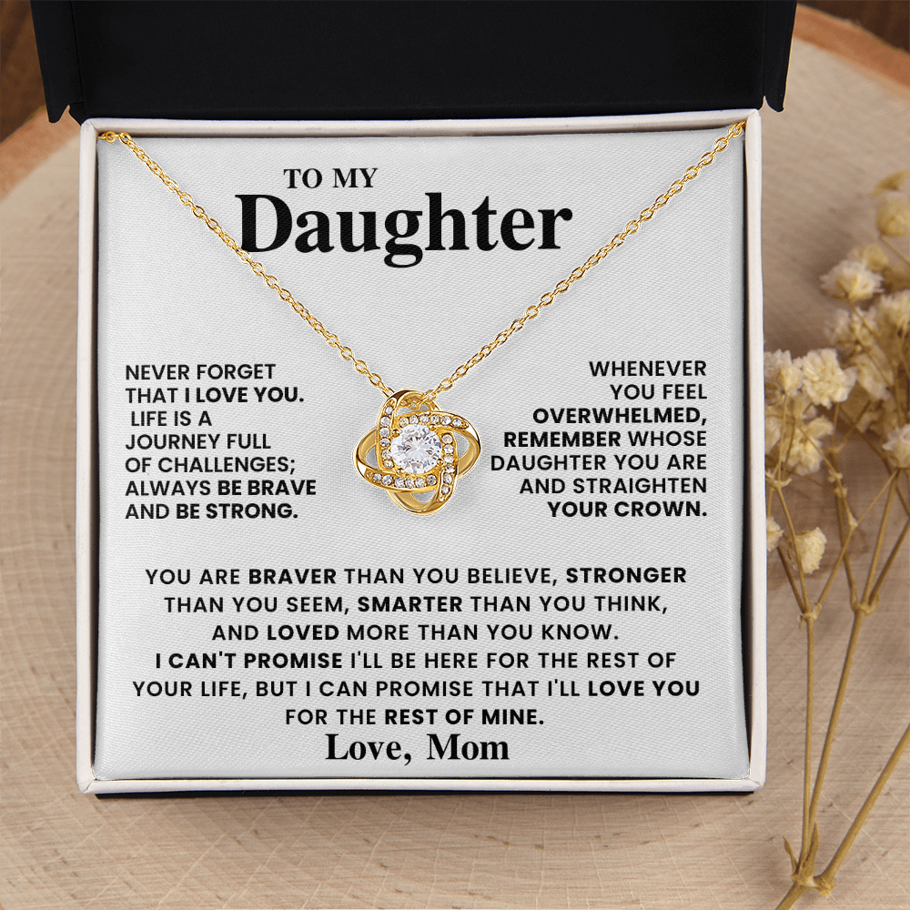 To My Daughter - From Mom - Love Knot Necklace Gift Set - CFG557