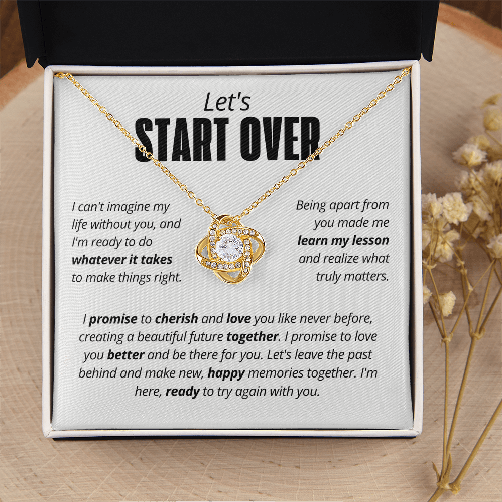 Let's Start Over Necklace for Her – I'm Sorry Love Knot Second Chance Gift