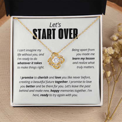 Let's Start Over Necklace for Her – I'm Sorry Love Knot Second Chance Gift