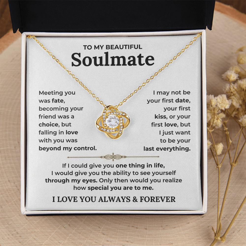 To My Soulmate - "You Are Special To Me" Love Knot Necklace Gift Set - CFG450