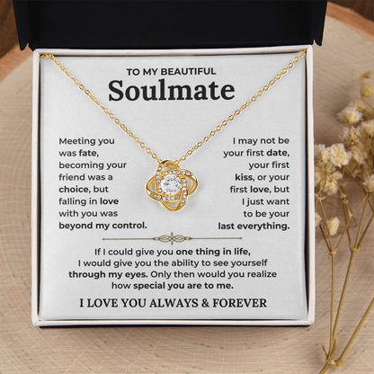 To My Soulmate - "You Are Special To Me" Love Knot Necklace Gift Set - CFG450