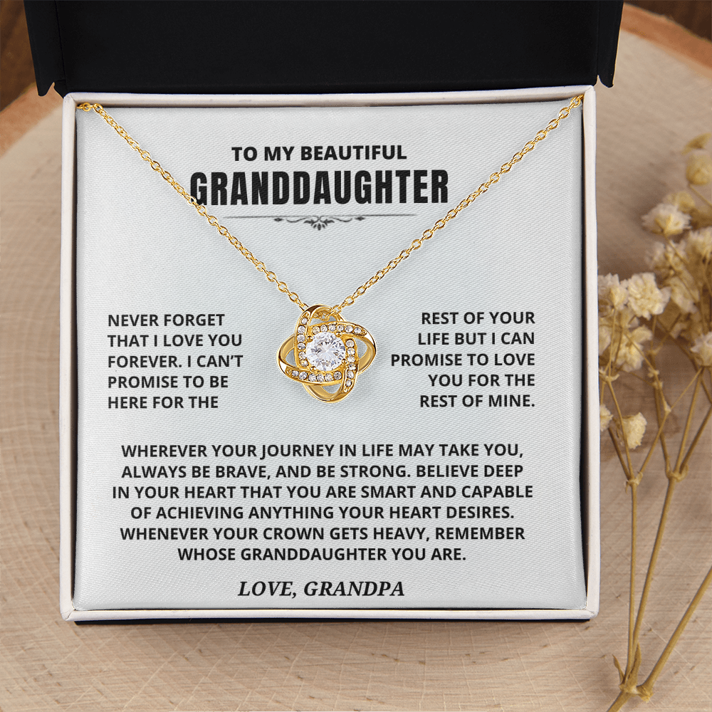 To My Granddaughter Gift From Grandpa, "Never Forget That I Love You"