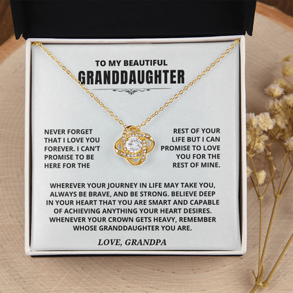 To My Granddaughter Gift From Grandpa, "Never Forget That I Love You"