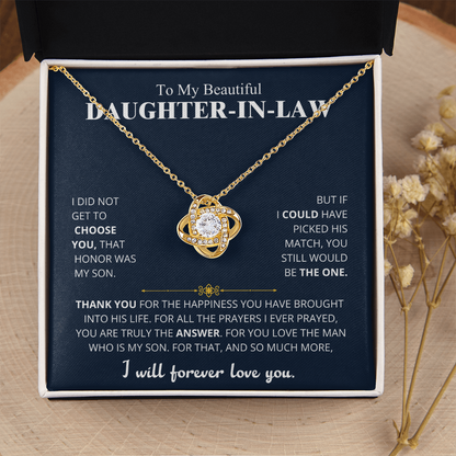 Gift for Daughter-in-law - Love Knot Necklace Gift Set - CFG232