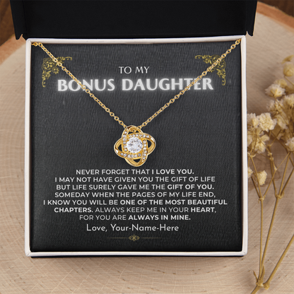 To My Bonus Daughter - Love Knot Gift Set