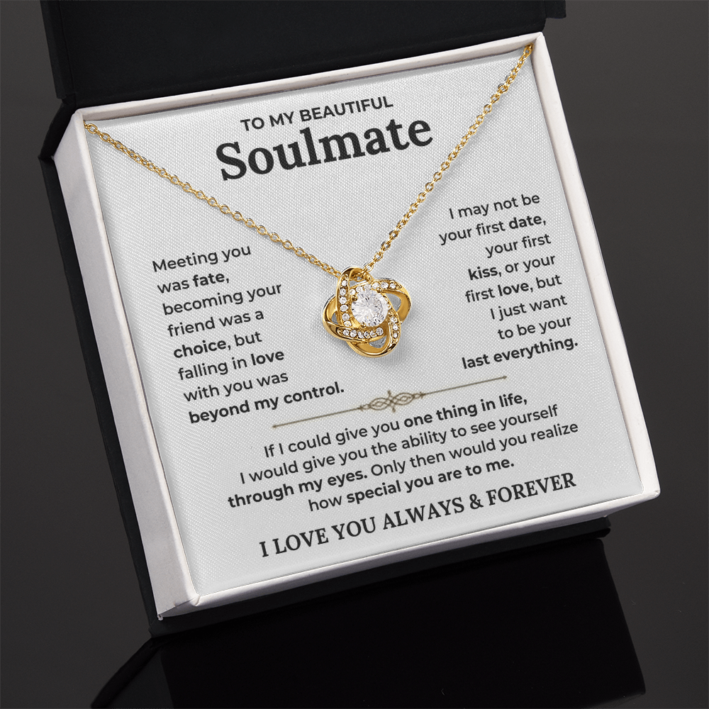 To My Soulmate - "You Are Special To Me" Love Knot Necklace Gift Set - CFG450