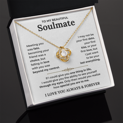 To My Soulmate - "You Are Special To Me" Love Knot Necklace Gift Set - CFG450