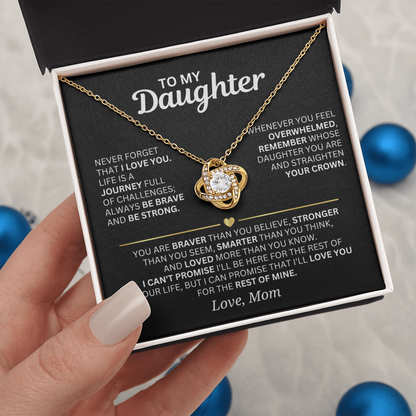 To My Daughter - From Mom - Love Knot Necklace Gift Set