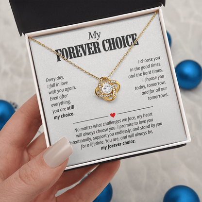 My Forever Choice Necklace for Her – Love Knot Romantic Commitment Gift