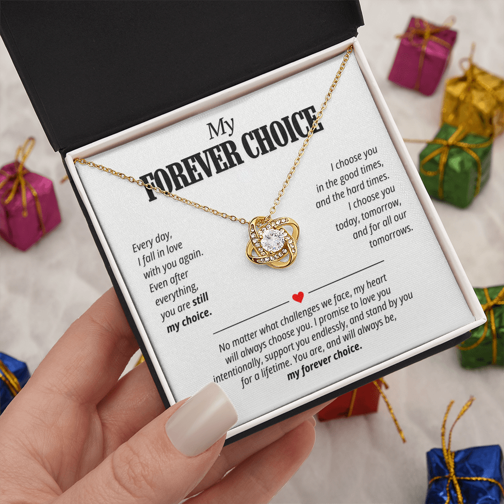My Forever Choice Necklace for Her – Love Knot Romantic Commitment Gift