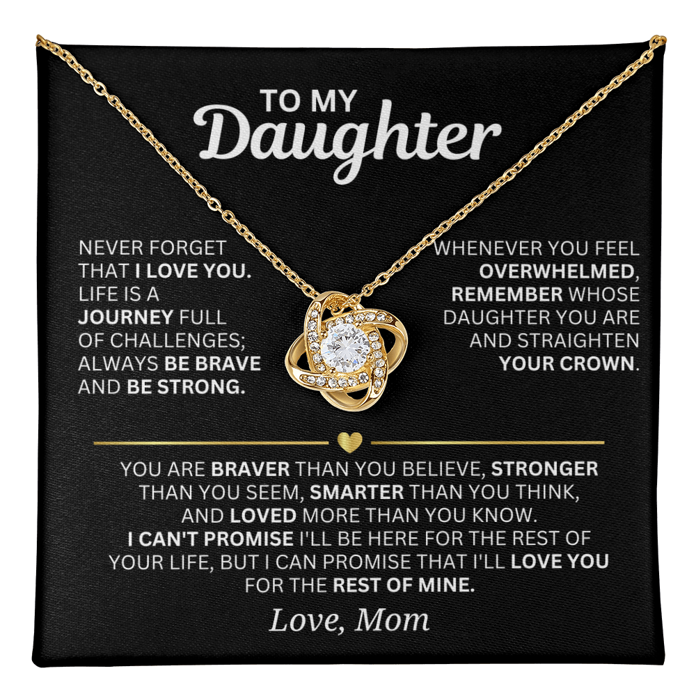 To My Daughter - From Mom - Love Knot Necklace Gift Set