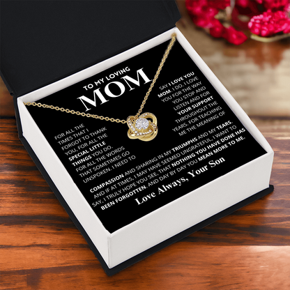 Mom Gift "You Mean More" Knot Necklace From Son