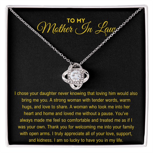 Mother In Law Gift (I Chose Your Daughter) Love Knot Necklace