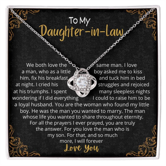 [Almost Sold Out] To My Beautiful Daughter in Law - Love Knot Necklace - Charming Family Gift