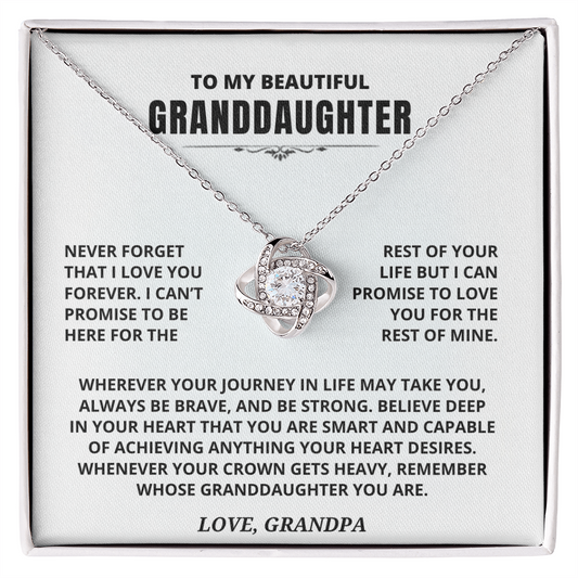 To My Granddaughter Gift From Grandpa, "Never Forget That I Love You"