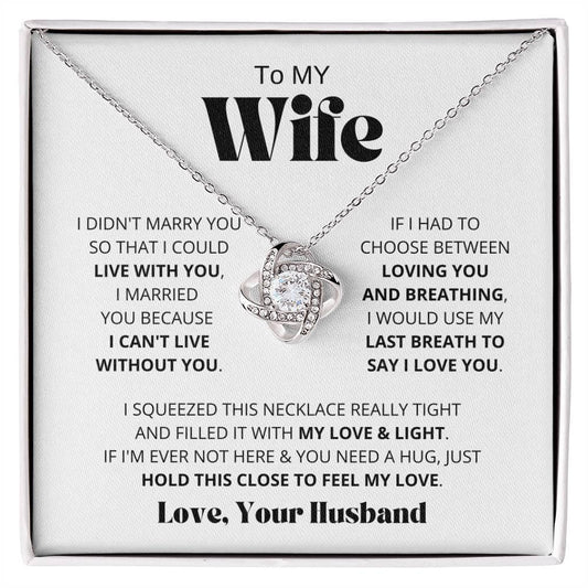 [Almost Sold Out] Wife - I Love You - Love Knot Necklace - Charming Family Gift