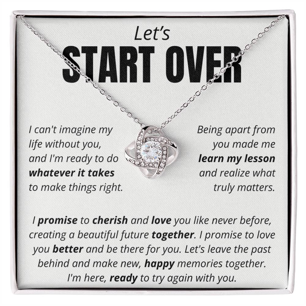 “Let’s Start Over” Love Knot Necklace – Apology & Reconciliation Gift for Her