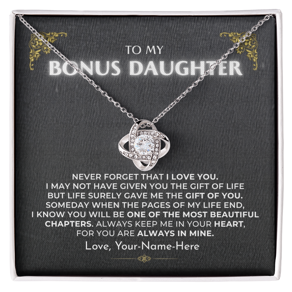To My Bonus Daughter - Love Knot Gift Set