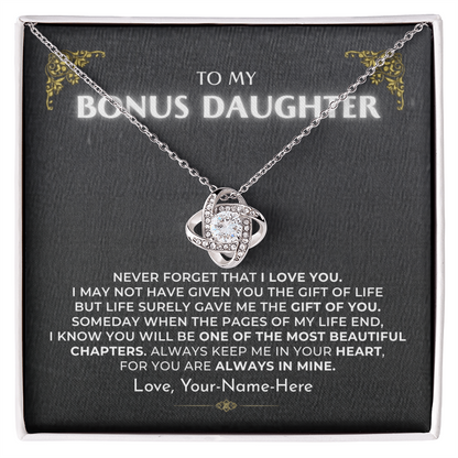 To My Bonus Daughter - Love Knot Gift Set