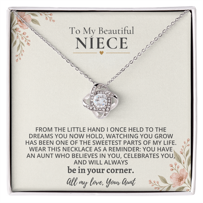 To My Beautiful Niece - Love Knot Necklace Gift Set