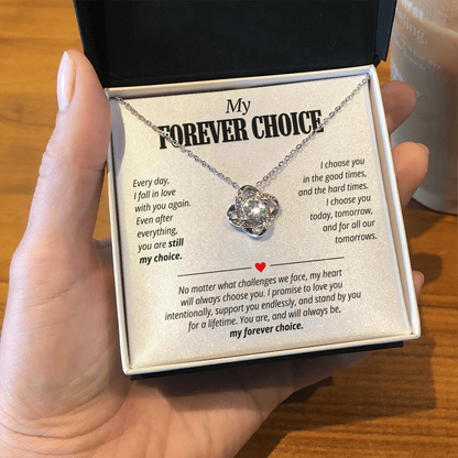 My Forever Choice Necklace for Her – Love Knot Romantic Commitment Gift