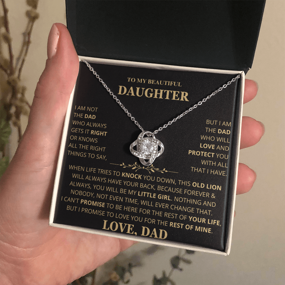 This Old Lion - Love Knot Necklace Gift For Daughter