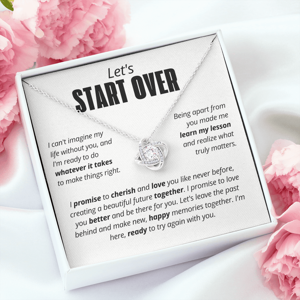 Let's Start Over Necklace for Her – I'm Sorry Love Knot Second Chance Gift