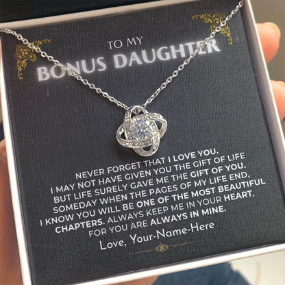To My Bonus Daughter - Love Knot Gift Set