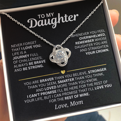 To My Daughter - From Mom - Love Knot Necklace Gift Set