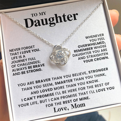 To My Daughter - From Mom - Love Knot Necklace Gift Set - CFG557