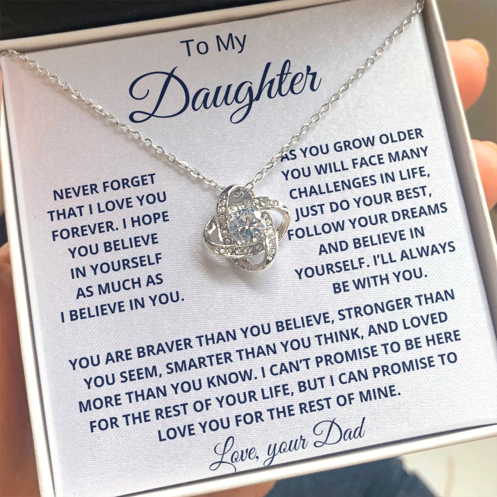 To my Daughter Love Knot Necklace