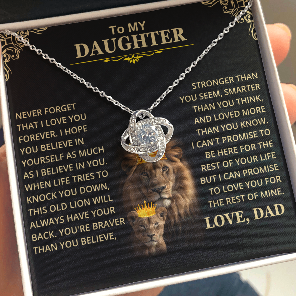 Daughter Gift From Dad, "This Old Lion", Knot Necklace