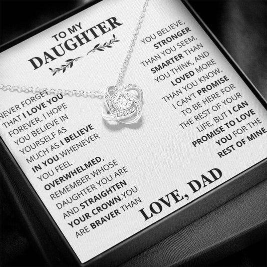 Daughter - Be Proud and Straighten your Crown Love Knot Necklace