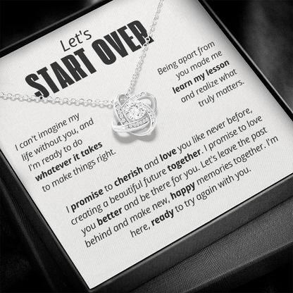 Let's Start Over Necklace for Her – I'm Sorry Love Knot Second Chance Gift
