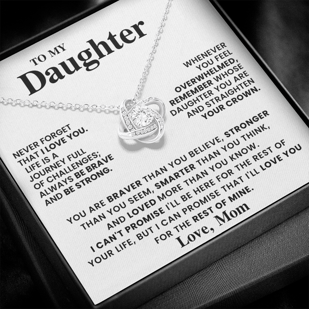 To My Daughter - From Mom - Love Knot Necklace Gift Set - CFG557