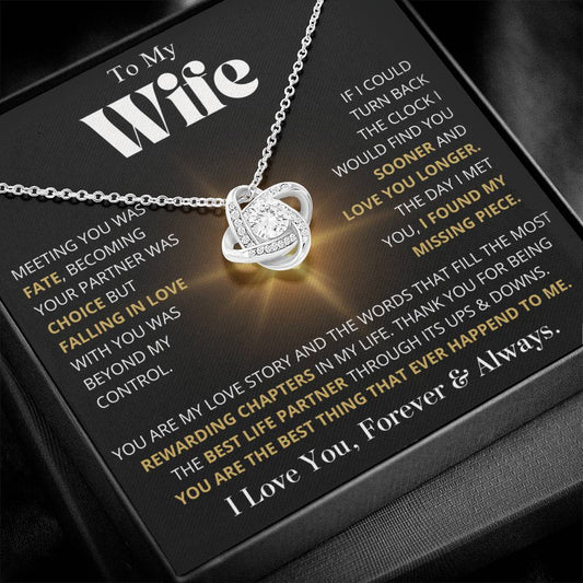 Gift For Wife 'You Are My Love Story" Love Knot Necklace