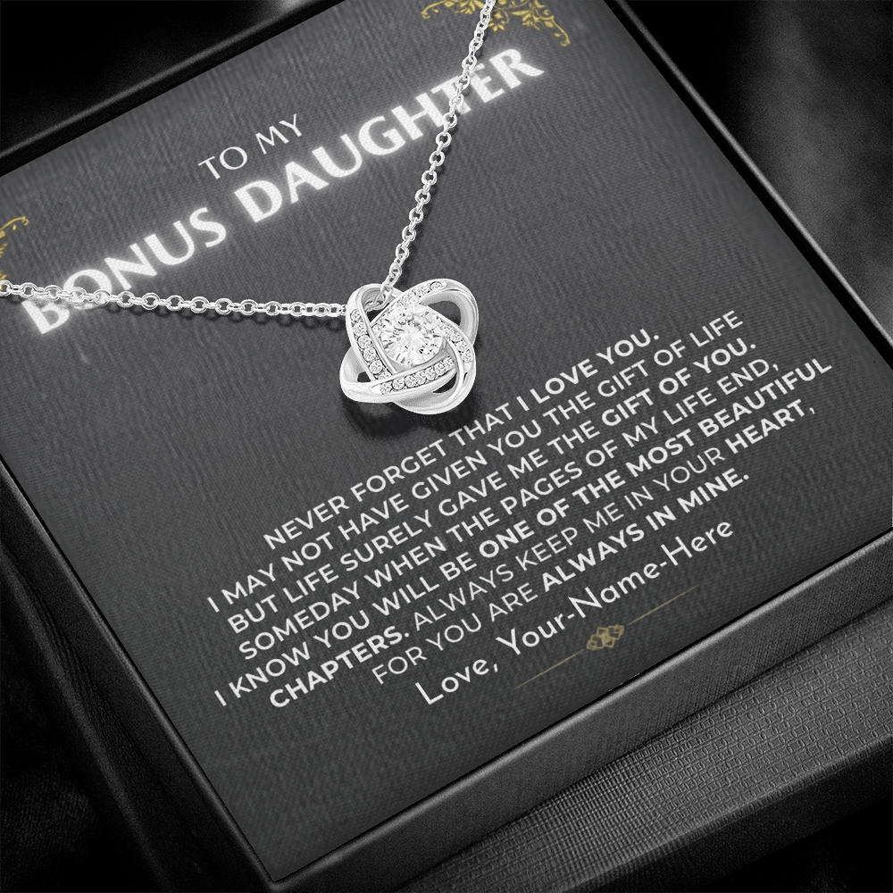 To My Bonus Daughter - Love Knot Gift Set