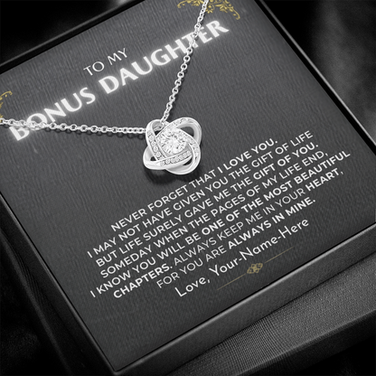 To My Bonus Daughter - Love Knot Gift Set