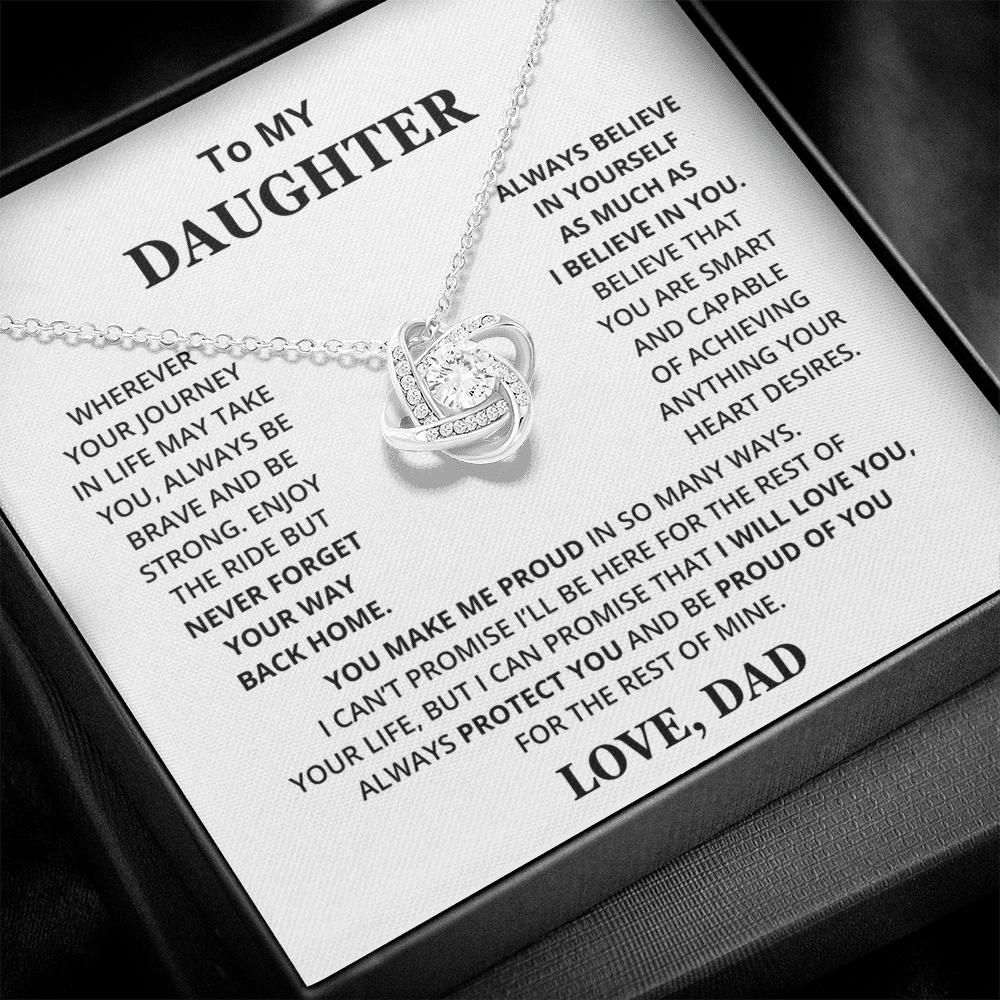 To My Daughter - Dad - Love Knot Necklace Gift Set - CFG318