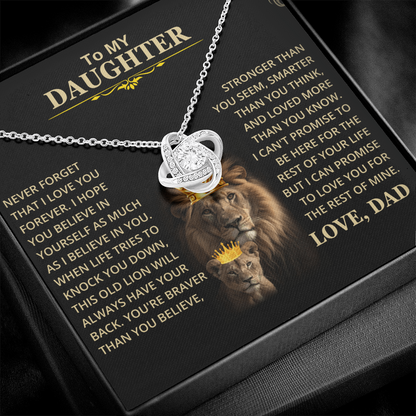 Daughter Gift From Dad, "This Old Lion", Knot Necklace