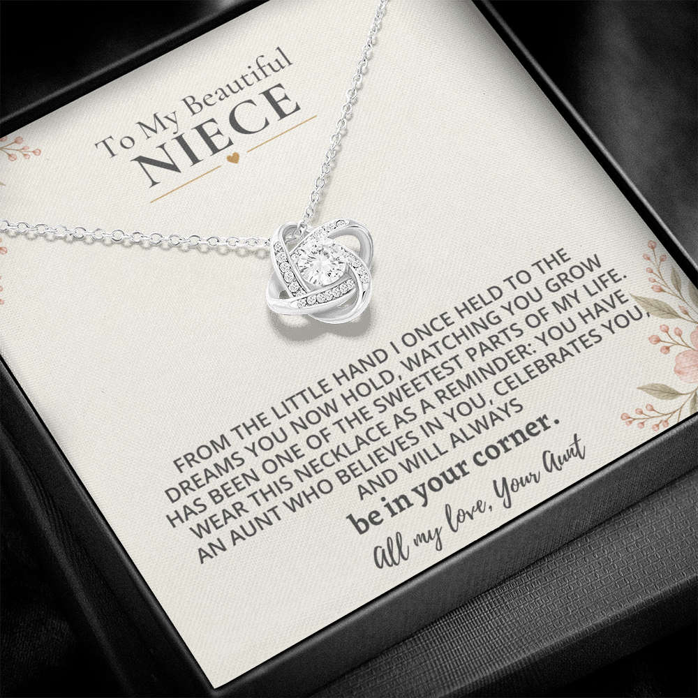 To My Beautiful Niece - Love Knot Necklace Gift Set