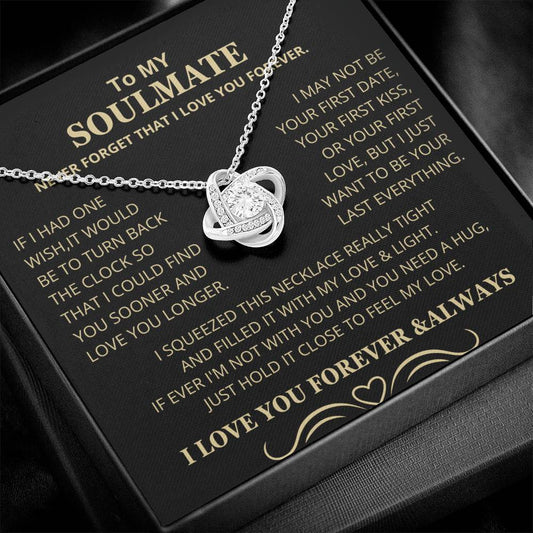 Gift for Soulmate "If I Had One Wish" Gold Knot Necklace