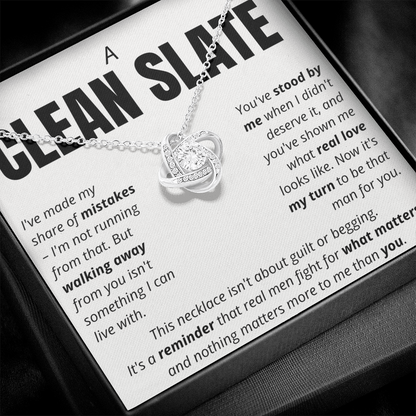 “A Clean Slate” Love Knot Necklace – Apology & Reconciliation Gift for Her