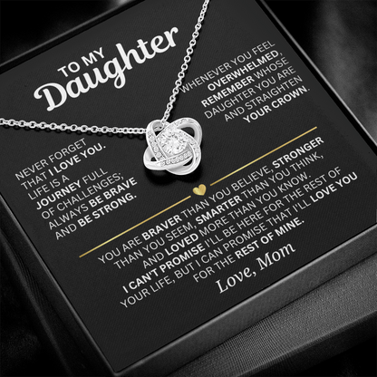 To My Daughter - From Mom - Love Knot Necklace Gift Set