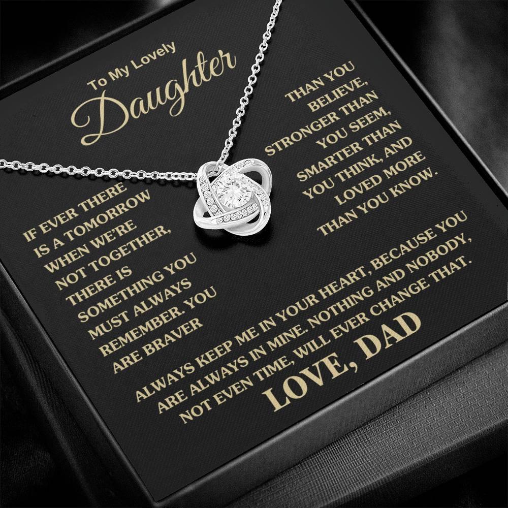 Gift For Daughter "Always Keep Me In Your Heart Love Dad" Necklace - Charming Family Gift