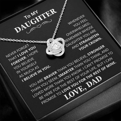 Unique Gift for Daughter From Dad "Never Forget That I Love You" Necklace - Charming Family Gift