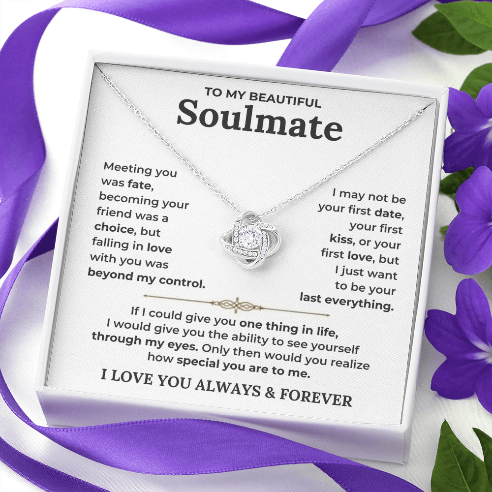 To My Soulmate - "You Are Special To Me" Love Knot Necklace Gift Set - CFG450