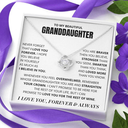 Gift For Granddaughter, "Never Forget That I Love You"